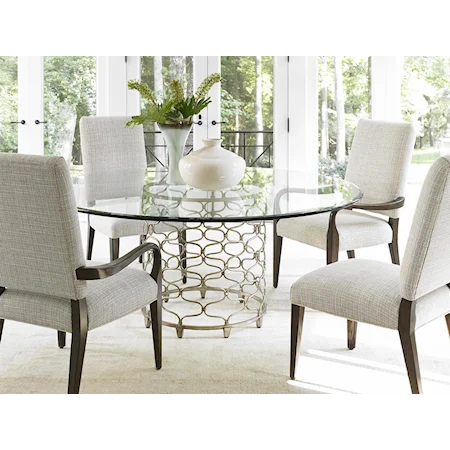 Five Piece Dining Set with Bollinger Table and Married Fabric Chairs